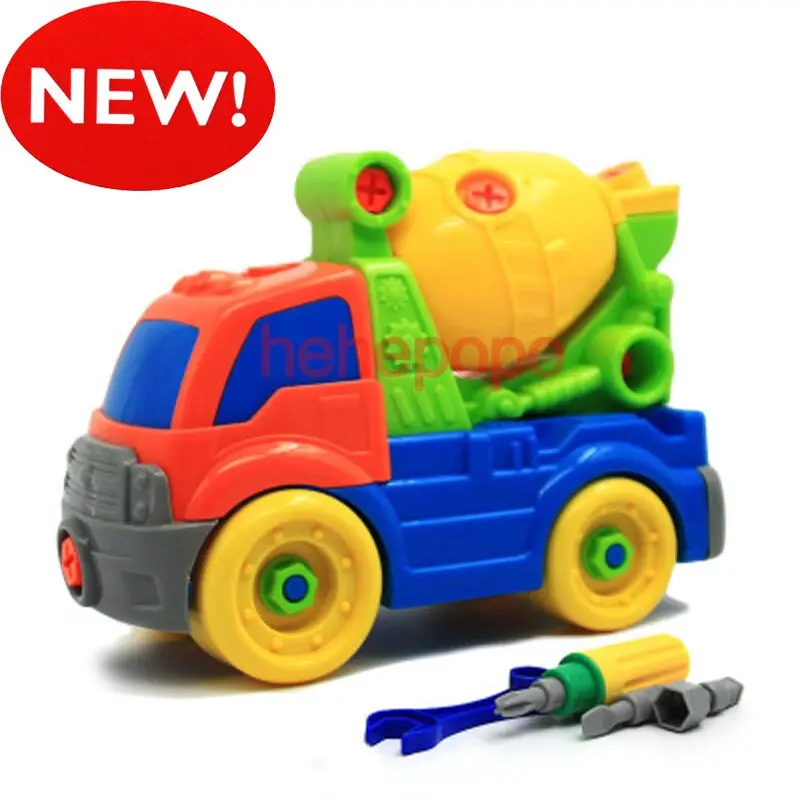 26Cm Screwing Blocks Mixer Truck Take Apart Toy Car Screws Diy Assembly Car Toy For Kids Truck Model Building Kits Plastic Toy 1