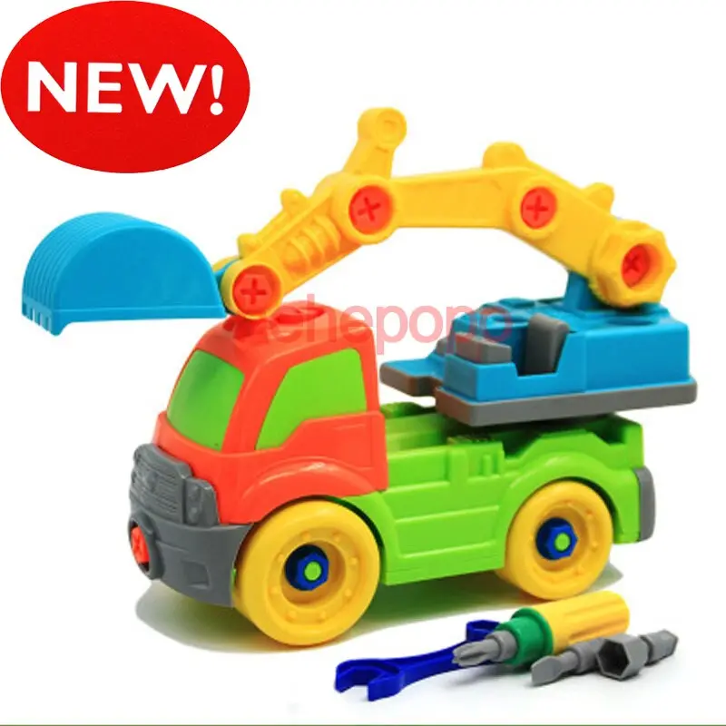 26Cm Screwing Blocks Mixer Truck Take Apart Toy Car Screws Diy Assembly Car Toy For Kids Truck Model Building Kits Plastic Toy 3