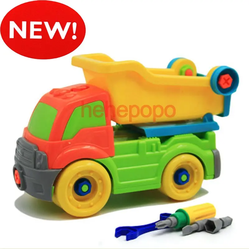 26Cm Screwing Blocks Mixer Truck Take Apart Toy Car Screws Diy Assembly Car Toy For Kids Truck Model Building Kits Plastic Toy 4