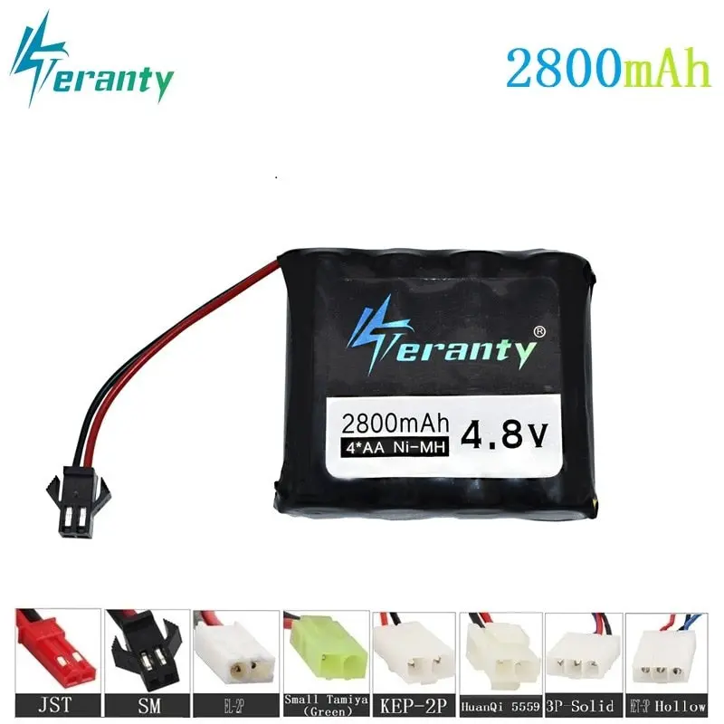 2800Mah 4.8V Battery For Rc Cars Battery 4.8V Nimh Battery For Remote Controlled Electric Toys Tool Boats Tank Toys Guns Battery 1