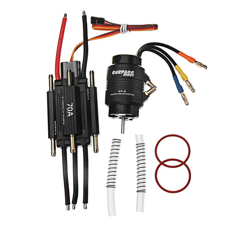 2958 4200Kv Brushless Motor 70A Esc 29-S Water Cooling Jacket Combo Set For 2-3Kg Rc Boat Parts 1