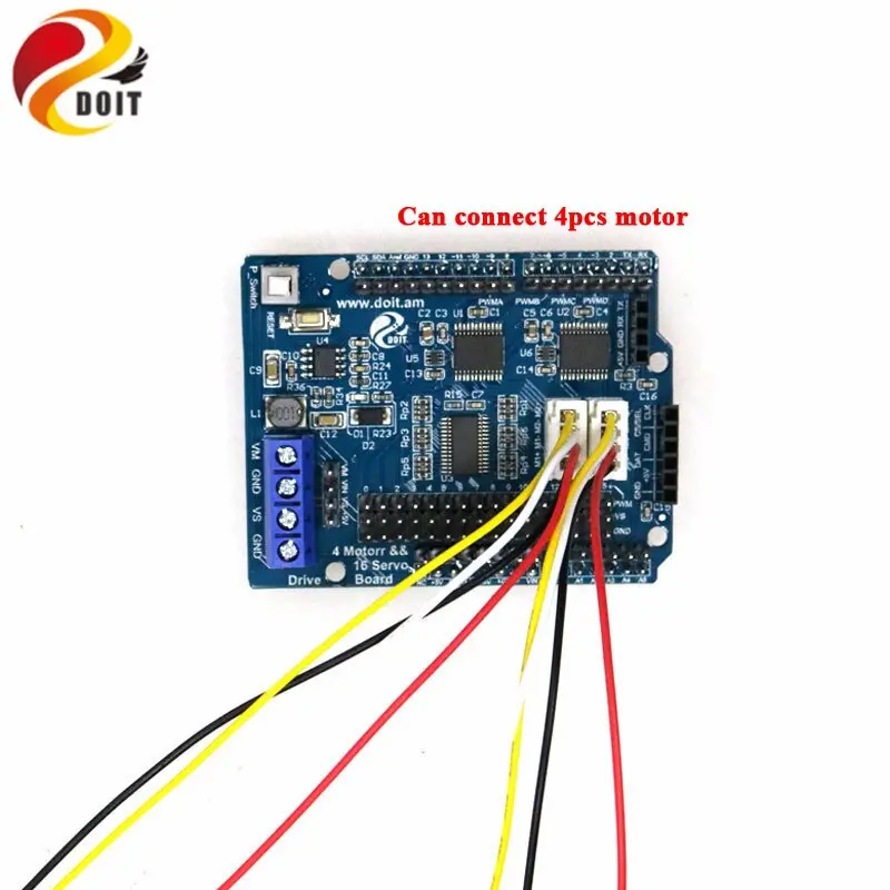 2Ch 4Ch Dc Motor Driver 16 Way Servo Drive Shield Board For Arduino 2Wd 4Wd Rc Smart Robot Tank Car Diy Robotic Arm Robotics 2