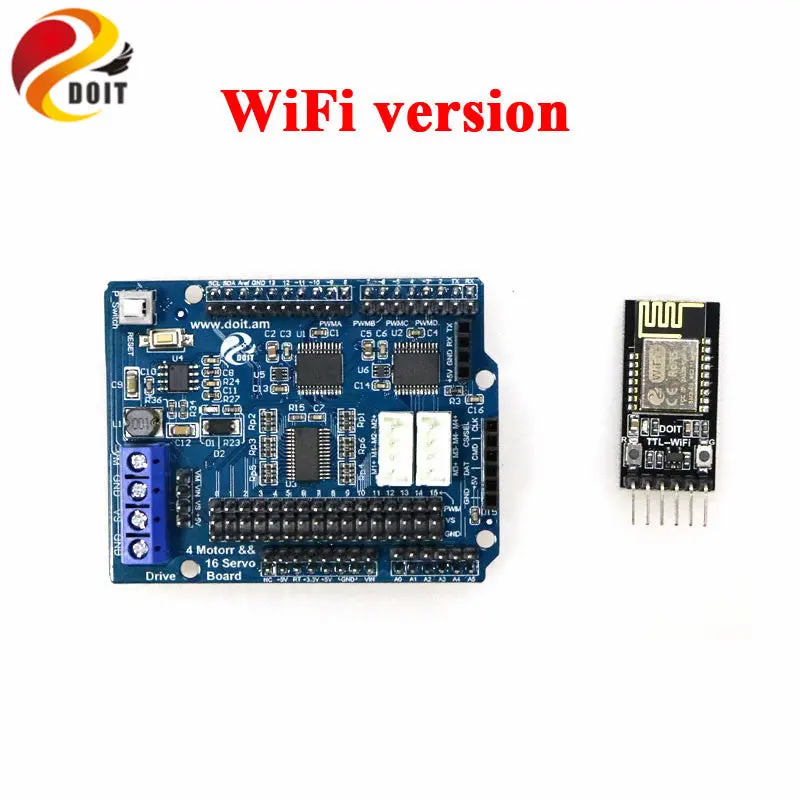 2Ch 4Ch Dc Motor Driver 16 Way Servo Drive Shield Board For Arduino 2Wd 4Wd Rc Smart Robot Tank Car Diy Robotic Arm Robotics 3