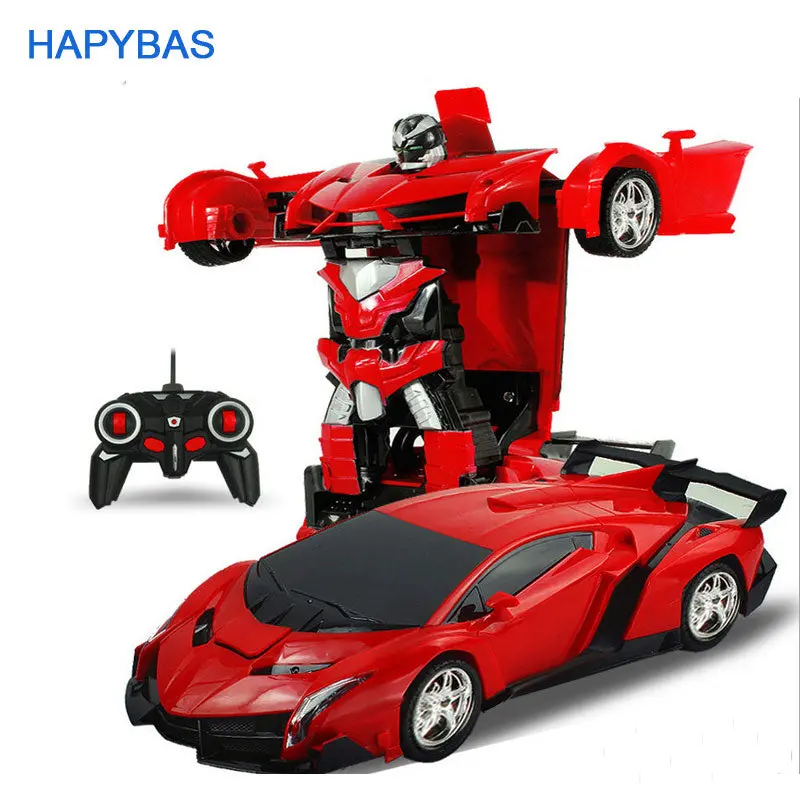 2In1 Rc Car Sports Car Transformation Robots Models Remote Control Deformation Car Rc Fighting Toy Kidschildren's Birthday Gift 1