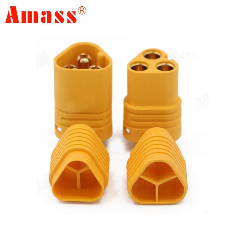 2Pair Amass Mt60 3.5Mm 3 Pole Bullet Connector Plug Set For Rc Esc To Motor 1