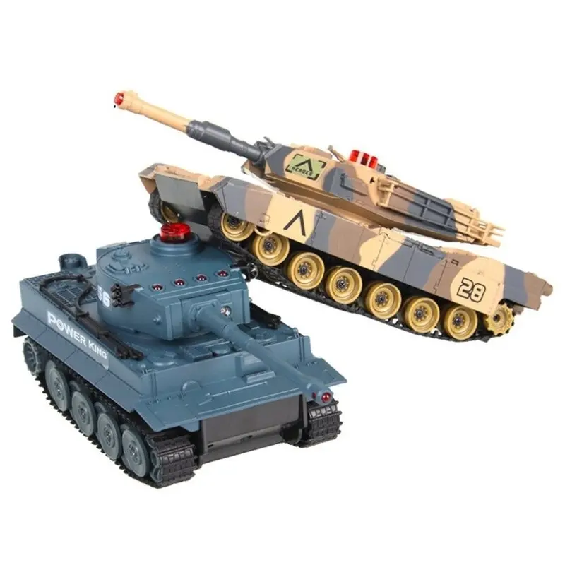 2Pcs 1/32 Scale Twin Infrared Battle Tank Shooting Military Bb Fighting Bullets Car Toys 1