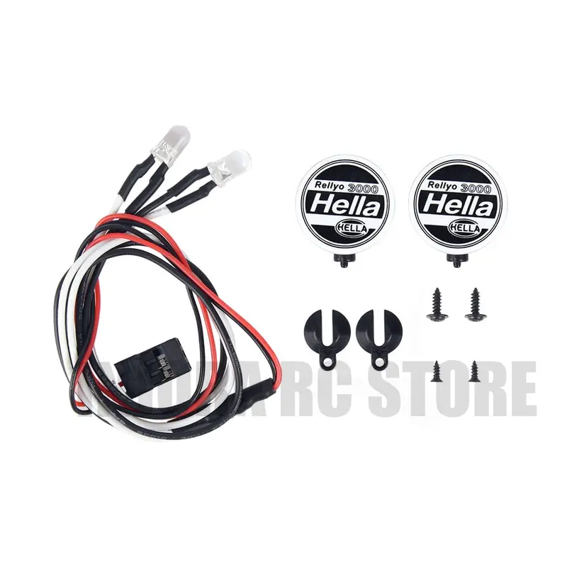 2Pcs/4Pcs Rc Crawer Round Led Light & Cover For 1:10 Rc Crawler Traxxas Trx-4 Axial Scx10 Tamiya Cc01 D90 Tf2 Rc Car Parts 1