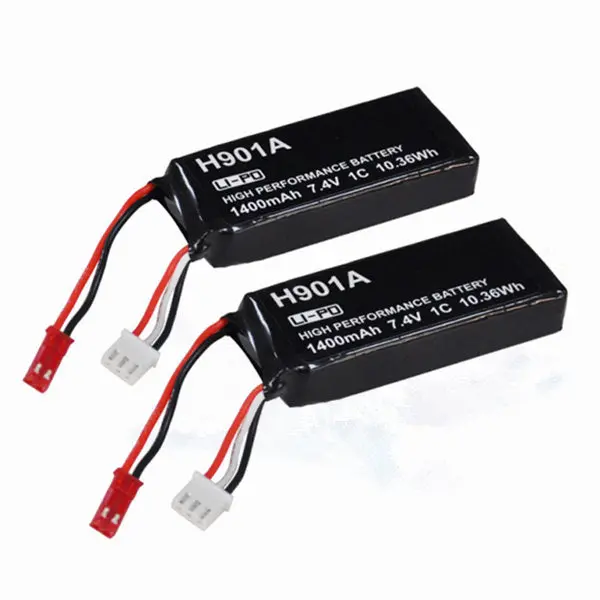 2Pcs 7.4V 1400Mah Lipo Transmitter Battery For Hubsan X4 H501s H502s H109s H901a H906a Transmitter 1