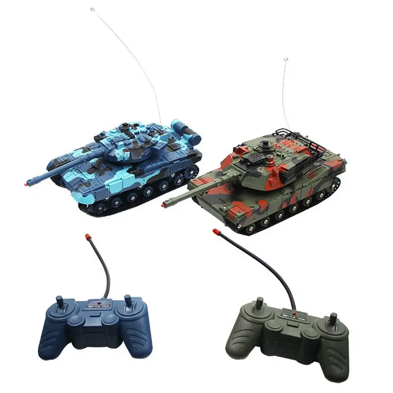 2Pcs Funny Small Toy Cars Double Battle Car Remote Control Tank Toys For Children Kids Boy 1