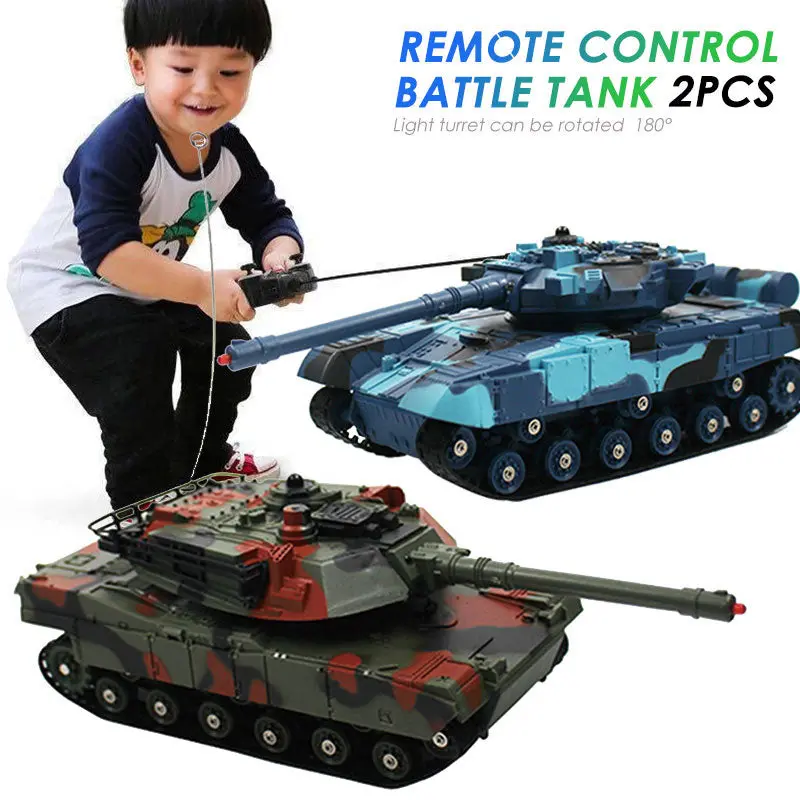 2Pcs Rc Tank Battle Crawler Car Remote Radio Control Panzer Armored Vehicle Children Electronic Toys For Boys Kids Gifts Xmas 1