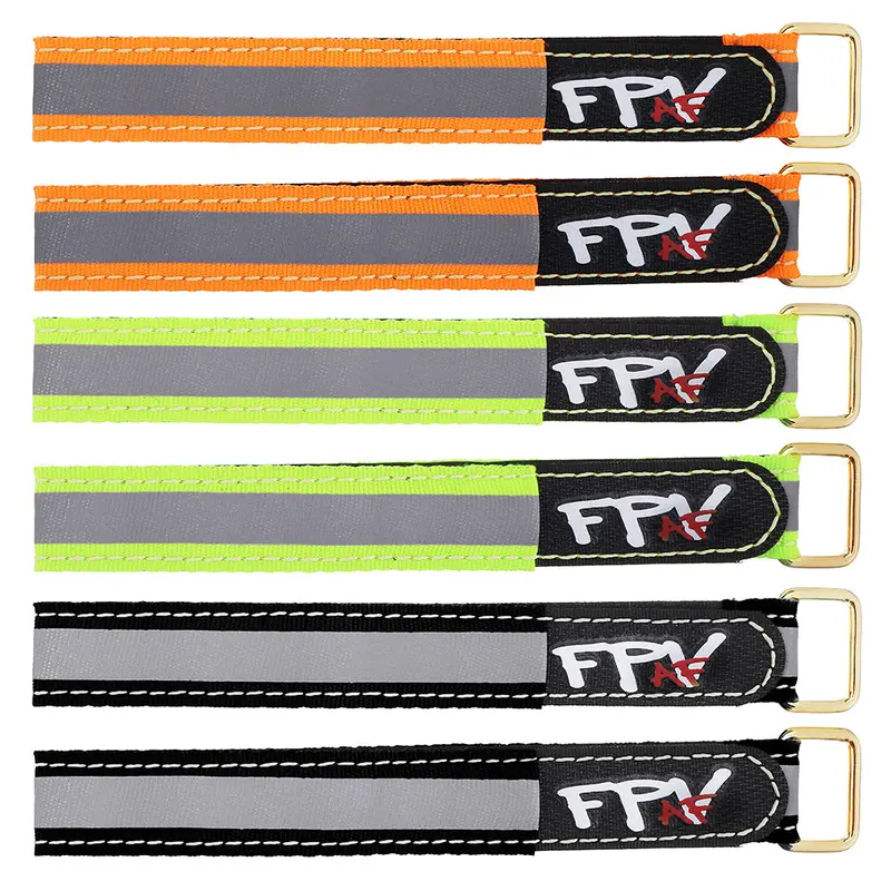 2Pcs Rjx 20X100-300Mm Thread Stitching Reflective Battery Strap Metal Buckle For Rc Battery 1