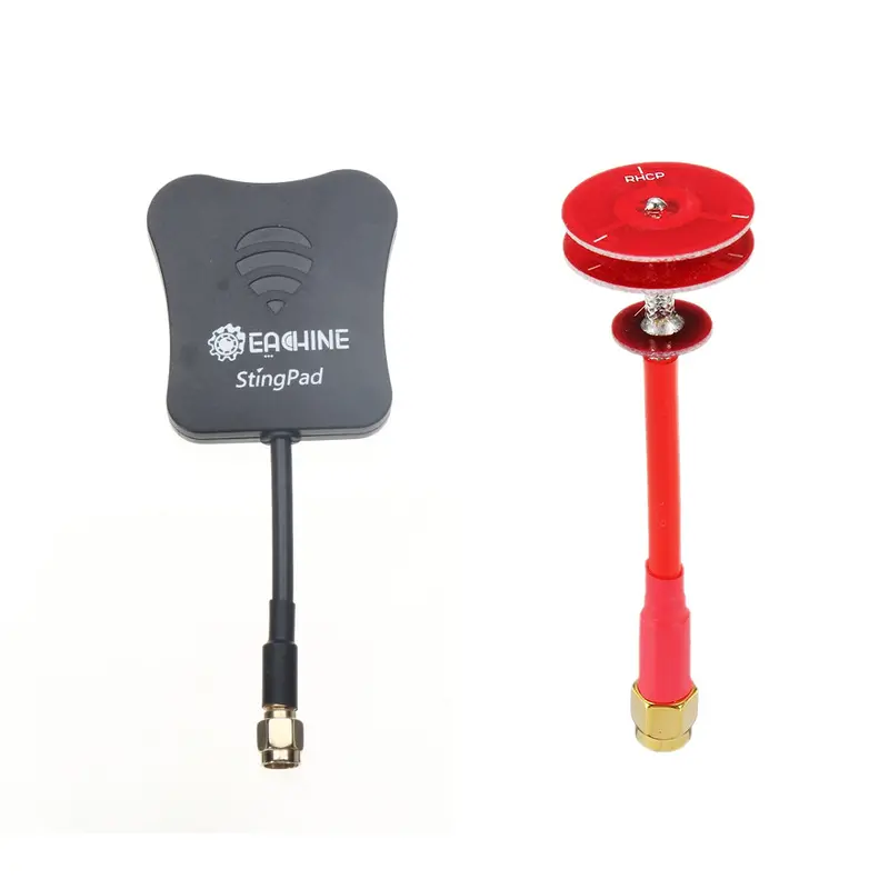 2Pcs Rp-Sma 5.8Ghz 16Dbi Stingpad Panel Antenna + 5Dbi Rhcp Pagoda Antenna Omni Directional Fpv Antenna Set For Fpv Rc Racing Drone 1