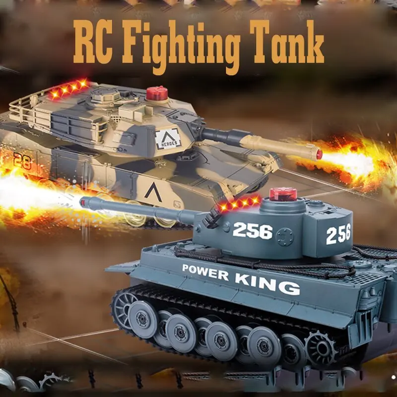 2Pcs/Set 1:32 2.4G Rc Tank Toy With Fighting Infrared Ray Led Remote Control Battle Tanks Model Shoot Robot Rc Toys For Kid Gift 1