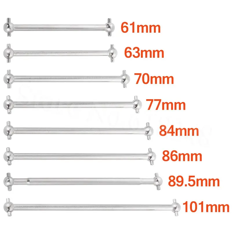 2Pcs Steel Metal Rc Car Drive Shaft Dogbone 61Mm 63Mm 70Mm 77Mm 84Mm 86Mm 89.5Mm 101Mm 1