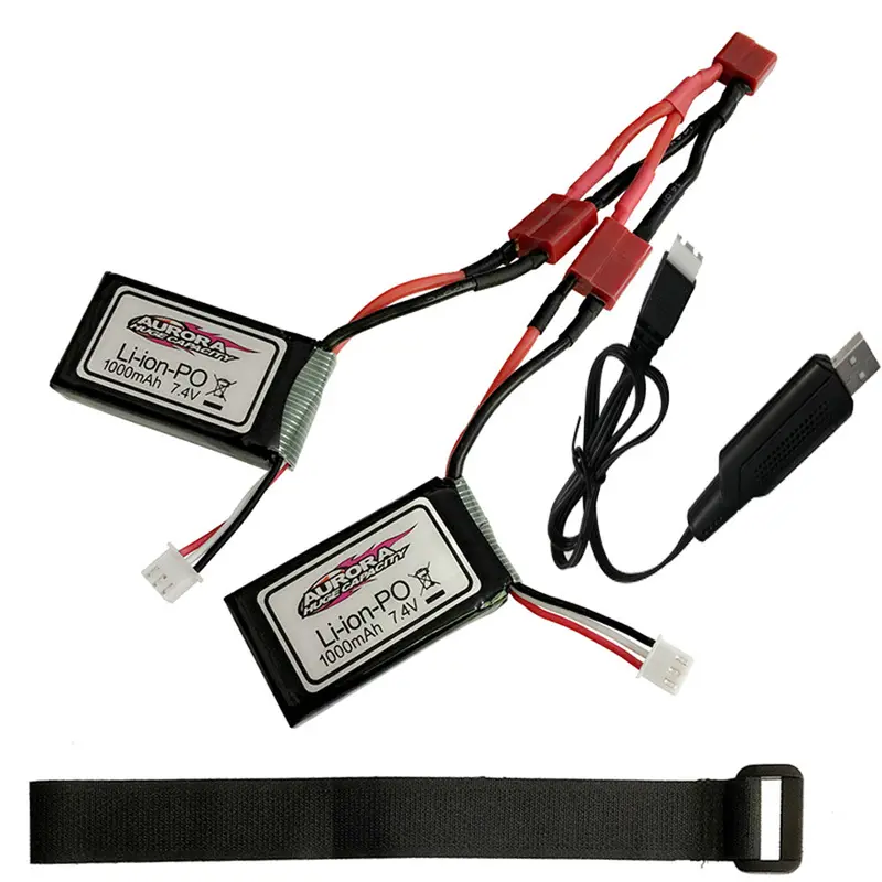 2Pcs Xinlehong 7.4V 1000Mah Lipo Battery For Q901 Q902 Q903 1/16 2.4G Rc Car Parts With Bandage 1