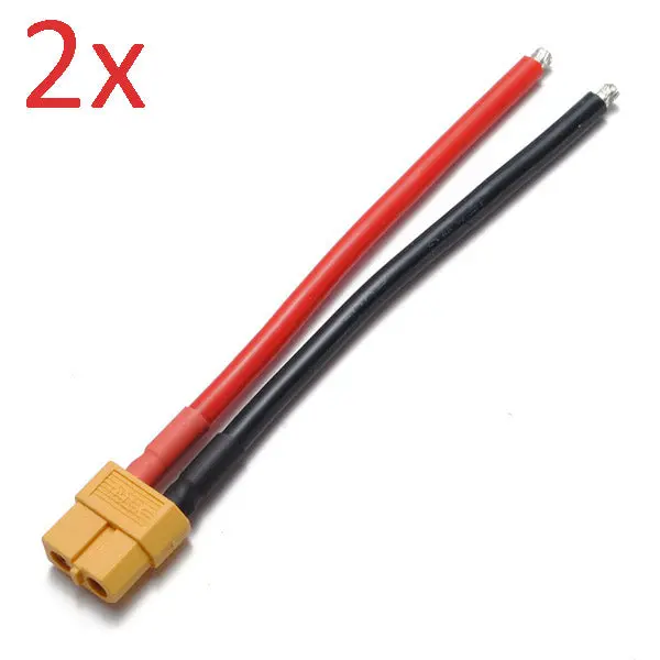 2Pcs Xt60 Female Plug 12Awg 10Cm With Wire 1