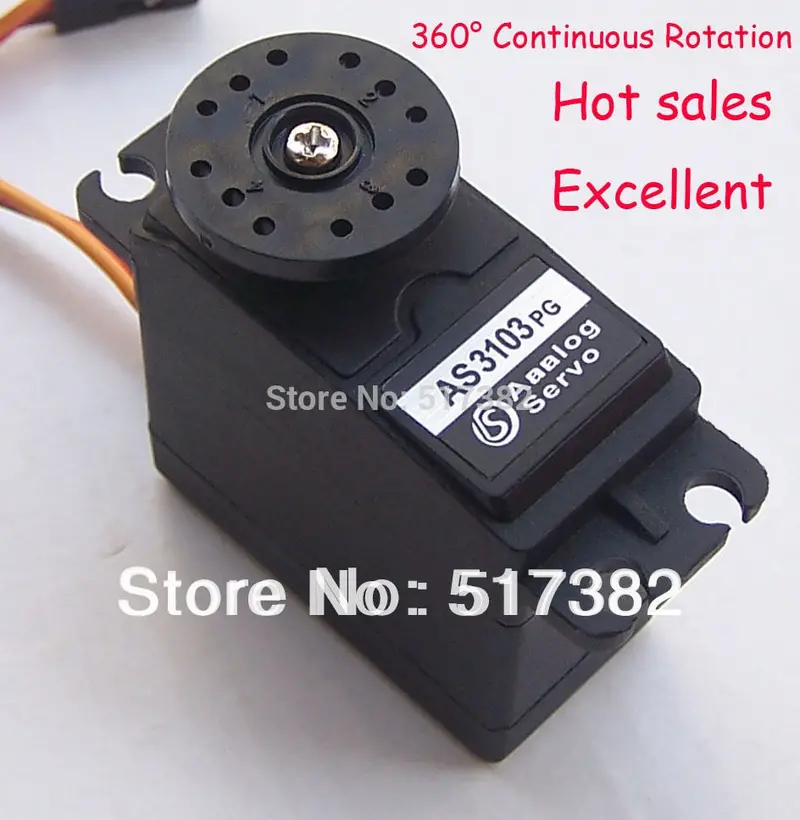 2X 360 Servo 360 Degree Continuous Rotation Servos Dc Gear Motor Smart Car Robot 5.5Kg/Cm Dc 4.8V-6V 1