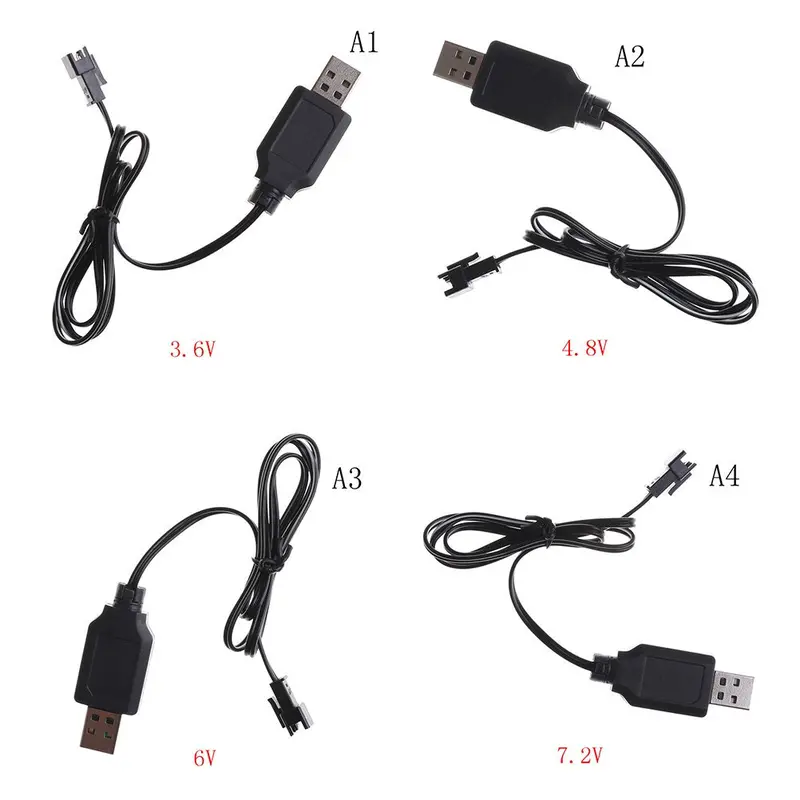 3.6V 4.8V 6V 7.2V Black Usb Charger Adapter Cable Universal For Sky Viper Drone Helicopter 1