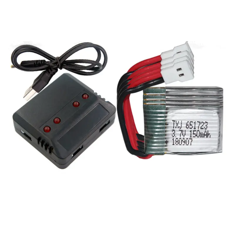 3.7V 150Mah 25C White Plug High Rate Discharge Polymer Lipo Battery&Charger Set For Rc Drones 1
