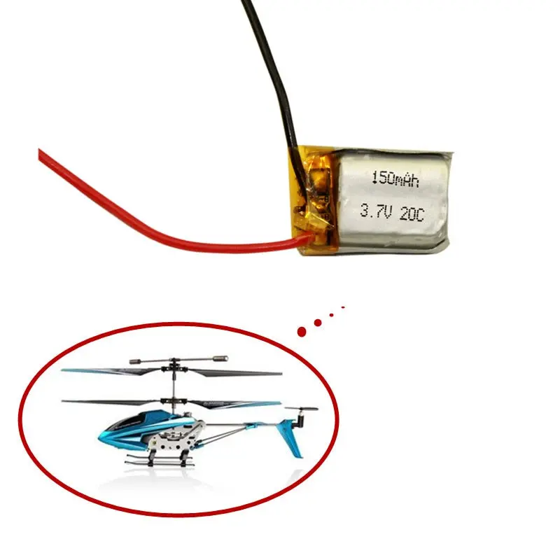 3.7V 150Mah For Syma S105 S107 S107g S109 S111 Mjxrc S977/S009 Wltoy V319 1S 3.7V 150Mah Li-Po Battery 3.7V Helicopter Part 1Pcs 1