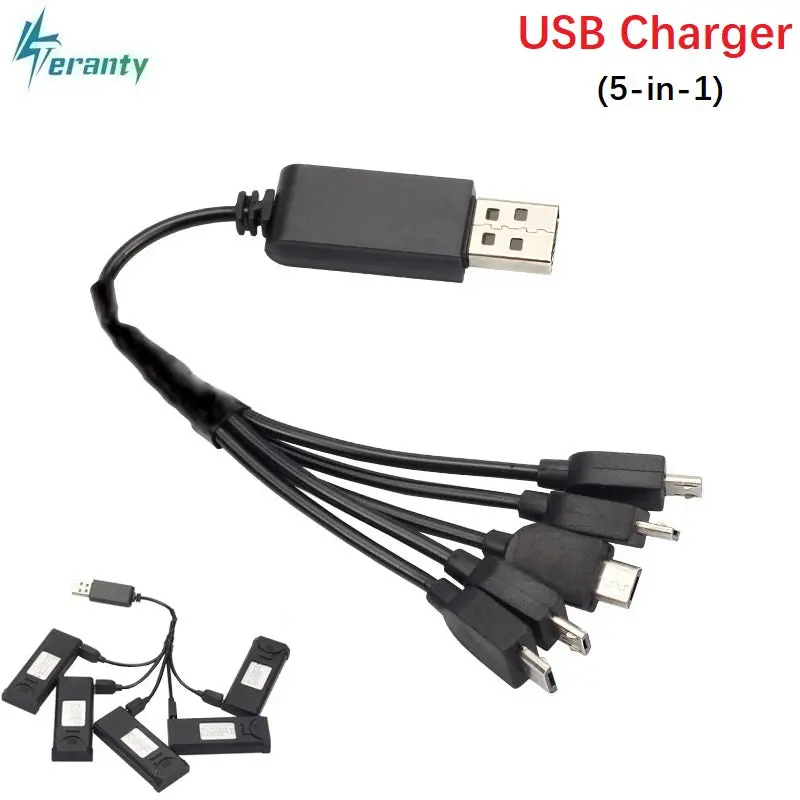 3.7V 500Ma (5 In 1) Charger For Visuo Xs809 Xs809w Xs809hw Sg700 Dm107s S169 Multi-Function Charging Cable Rc Drone Spare Parts 1