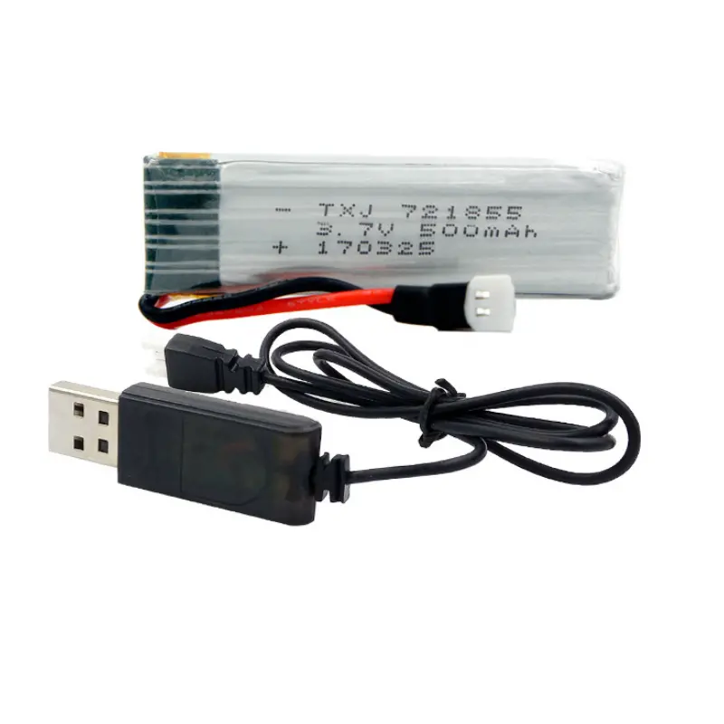 3.7V 500Mah 25C High Rate Discharge Polymer Lipo Battery With White Plug For Wltoys V966/V977/V930/Q282 Bayangtoys X20/H37 Rc Drones 1