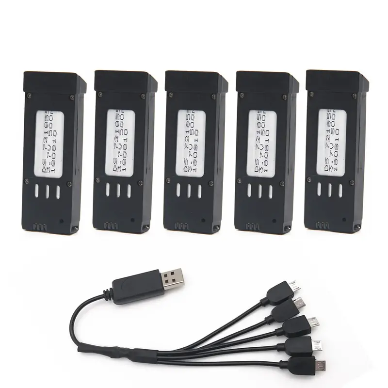 3.7V 500Mah E58 Jy019 Battery With 5In1 Charger 3.7V 500Mah Battery Spare Parts For Folding 4-Axis Uav D30 1