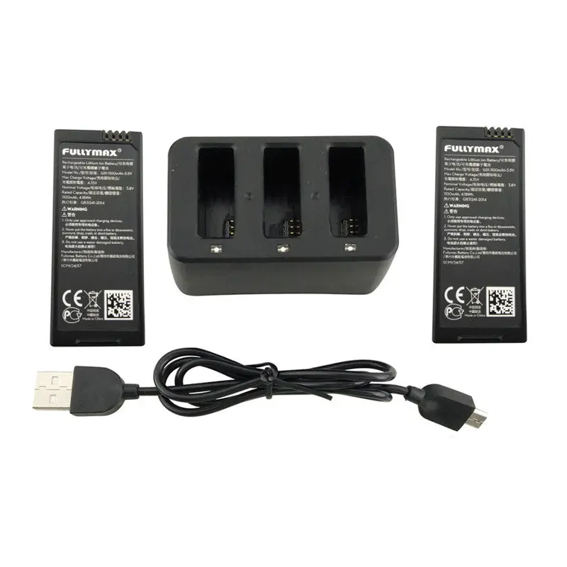 3-In-1 Balance Usb Charger With 2Pcs 3.8V 1100Mah Lithium Battery For Dji Ryze Tello Rc Drone 1