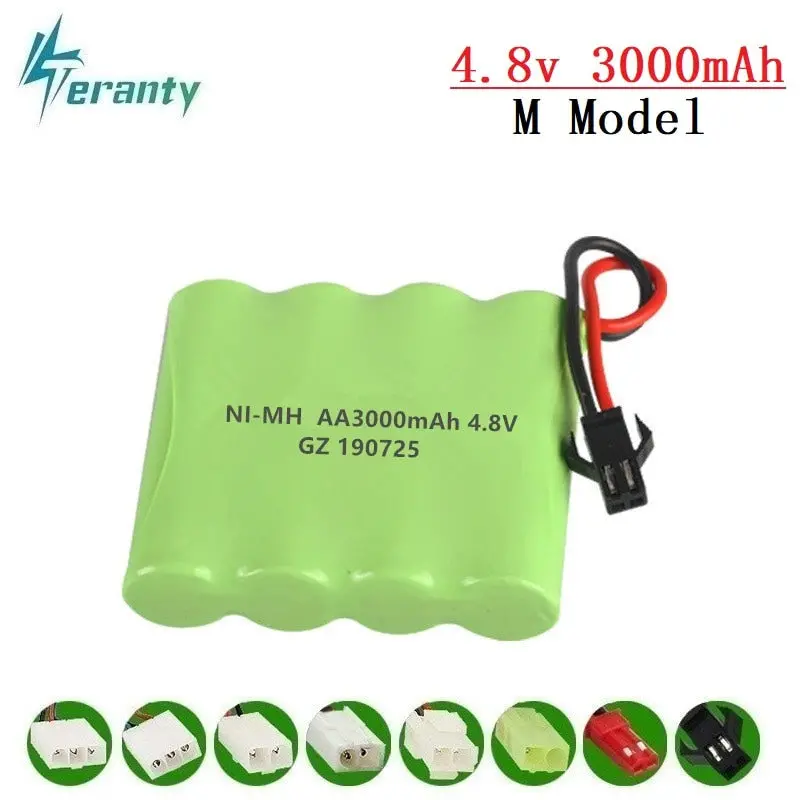 3000Mah 4.8V Rechargeable Battery For Rc Toys Cars Tanks Robots Gun Nimh Battery Aa 4.8V 2400Mah Batteries Pack For Rc Boat 1Pcs 1