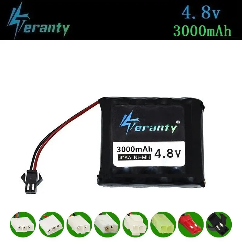 3000Mah 4.8V Rechargeable Battery For Rc Toys Cars Tanks Robots Gun Nimh Battery Aa 4.8V 2400Mah Battery Pack For Rc Boat 1Pcs 1