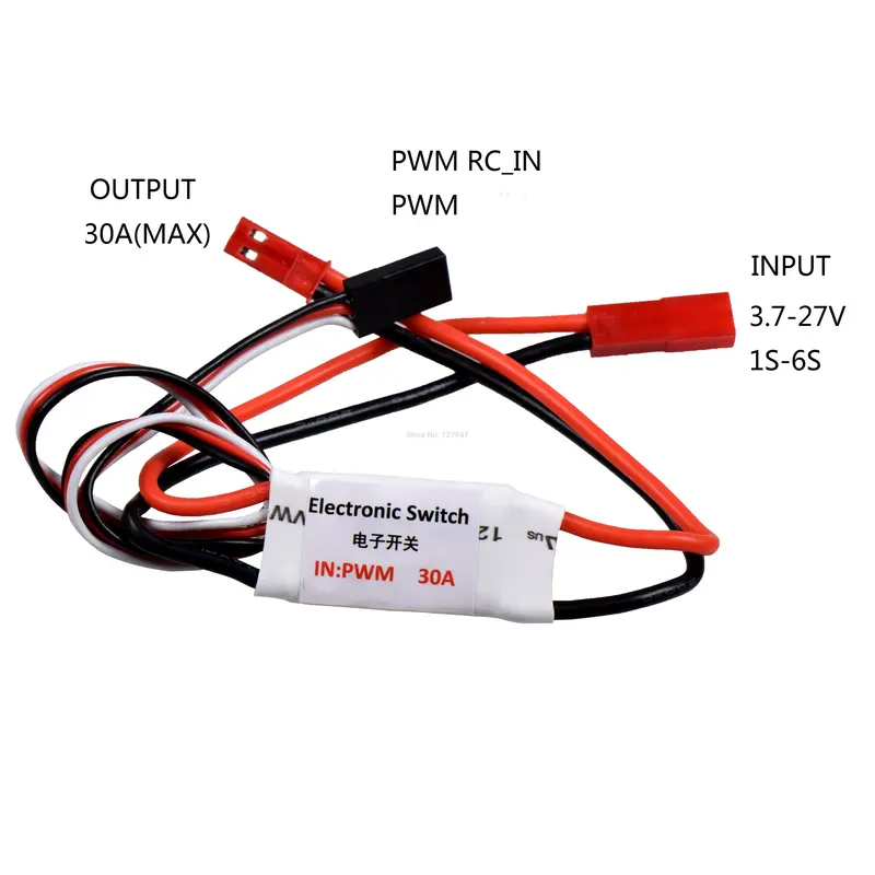 30A 1-6S Electronic Switch Pwm 3.7-27V Input For Rc Fpv Models Fpv Airplane Led Light Controller Engine Rc Switch Interruptor 1