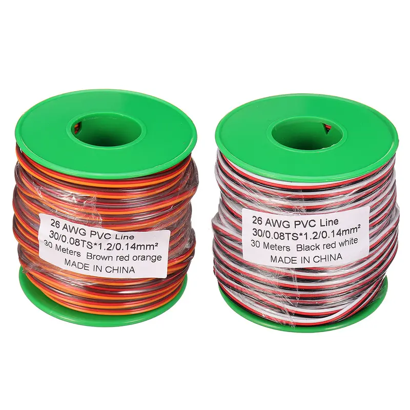 30M 26Awg Soft Silicone Servo Cable Wire High Temperature Tinned Copper Flexible Wire 1