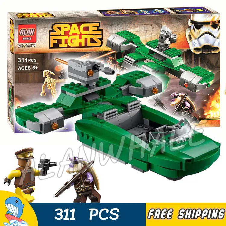 311Pcs Space Wars Flash Speeder Battle Droids Naboo Ship Fighter 10463 3D Figure Building Blocks Toys Compatible With Legoing 1