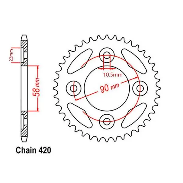 32-K26-37  37T 420 10Mm Bolt Holes  Rear Sprocket 1