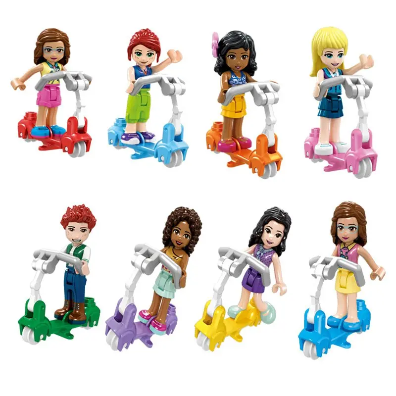 37095 8-Color Compatible Legoinglys Girl Series Creative Scooter Assembling Building Blocks Kit Toys Kids Gifts 1