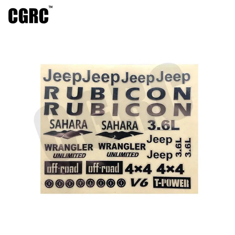 3D Metal Stereoscopic Sticker Badge For 1/10 Rc Crawler Car Axial Scx10 90046 90047 Wrangler Cherokee 1
