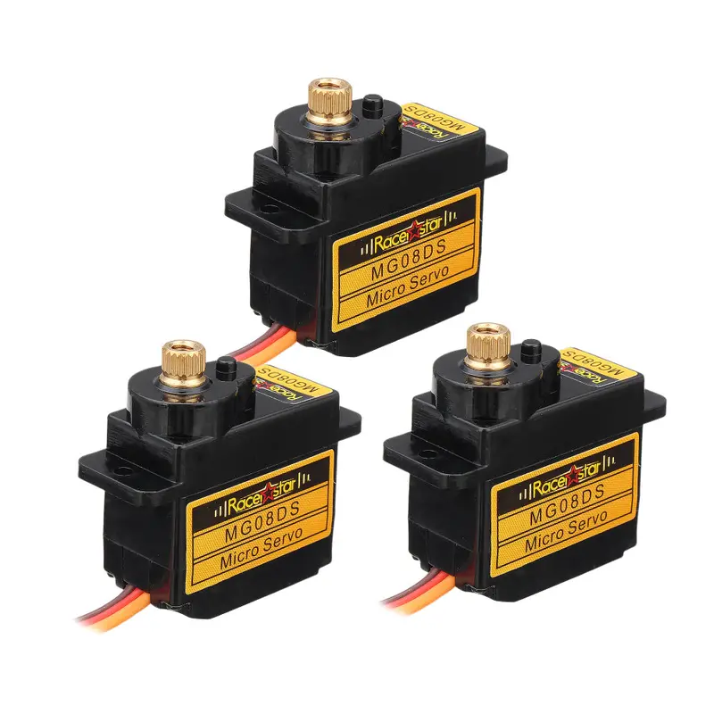 3Pcs Racerstar Mg08ds 12G Micro Metal Gear Analog Servo For Rc Helicopter Car Airplane Robot 1