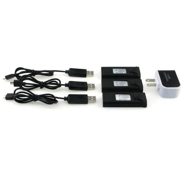 3X Visuo Xs809hw Xs809w Battery Charger Set 3.7V 900Mah 30C Lipo Battery 2