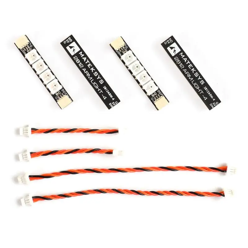 4 Pc Matek System 2812Arm-4 5V Ws2812 Led Strip Rc Night Light W/ 4 Lamps For Rc Drone Fpv Racing 1