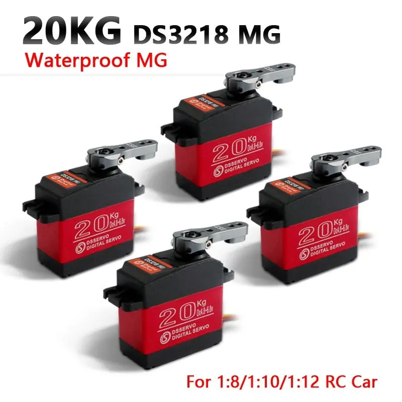 4 Pcs Waterproof Servo Ds3218 Update And Pro High Speed Metal Gear Digital Servo Baja Servo 20Kg/.09S For 1/8 1/10 Scale Rc Cars 1
