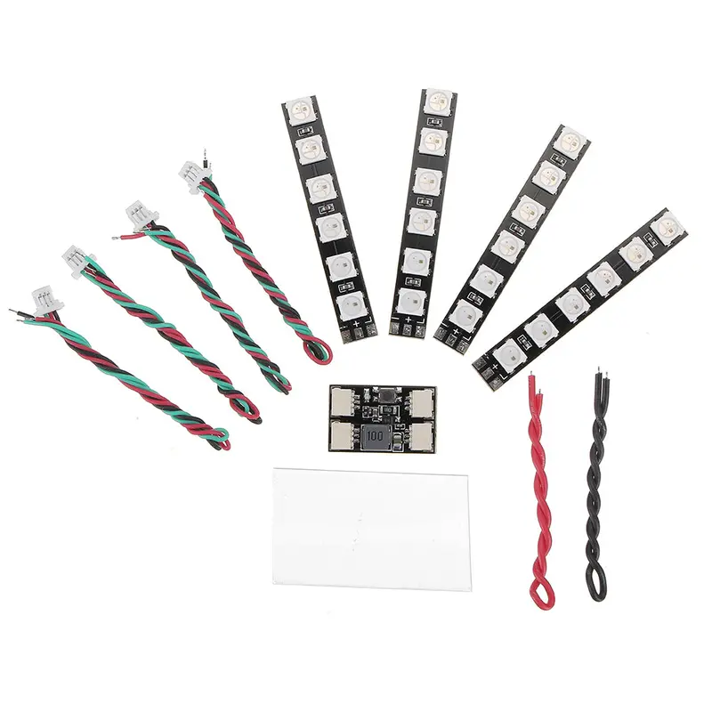 4 Pcs Ws2812 Led Strip Light 2-6S 7 Color Switchable With Led Controller Board For Rc Drone 1