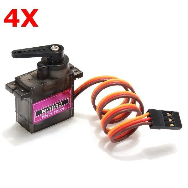 4 X Mg90s Metal Gear Rc Micro Servo 13.4G For Zohd Volantex Airplane Rc Helicopter Car Boat Model 1