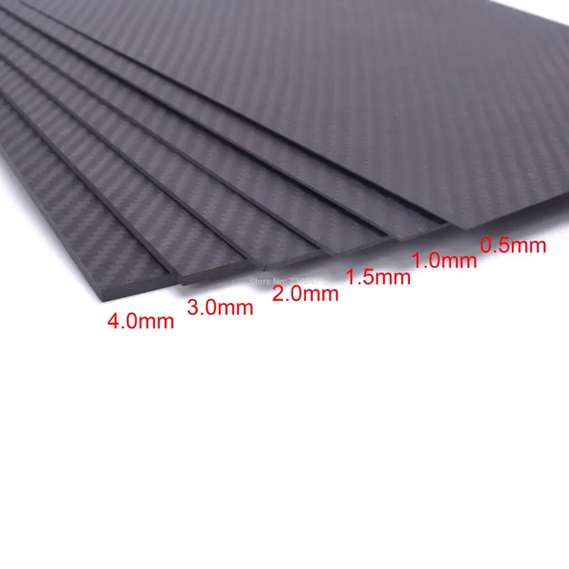 400Mm X 200Mm Real Carbon Fiber Plate Panel Sheets 0.5Mm 1Mm 1.5Mm 2Mm 3Mm 4Mm 5Mm Thickness Composite Hardness Material 1
