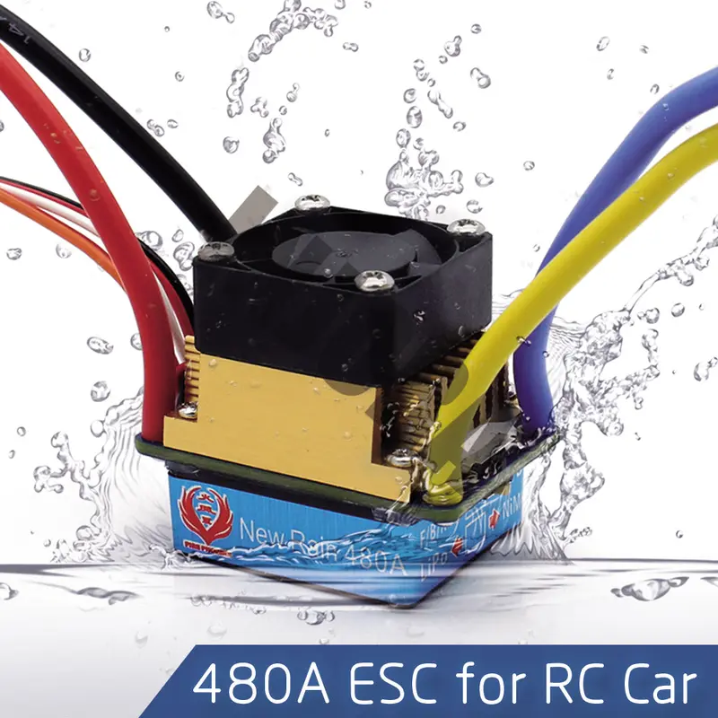 480A Waterproof Brushed Esc Speed Controller With 5V/3A Bec For 1/10 Rc Crawler Scx10 D90 Traxxas Tamiya Hsp Rc Car 1