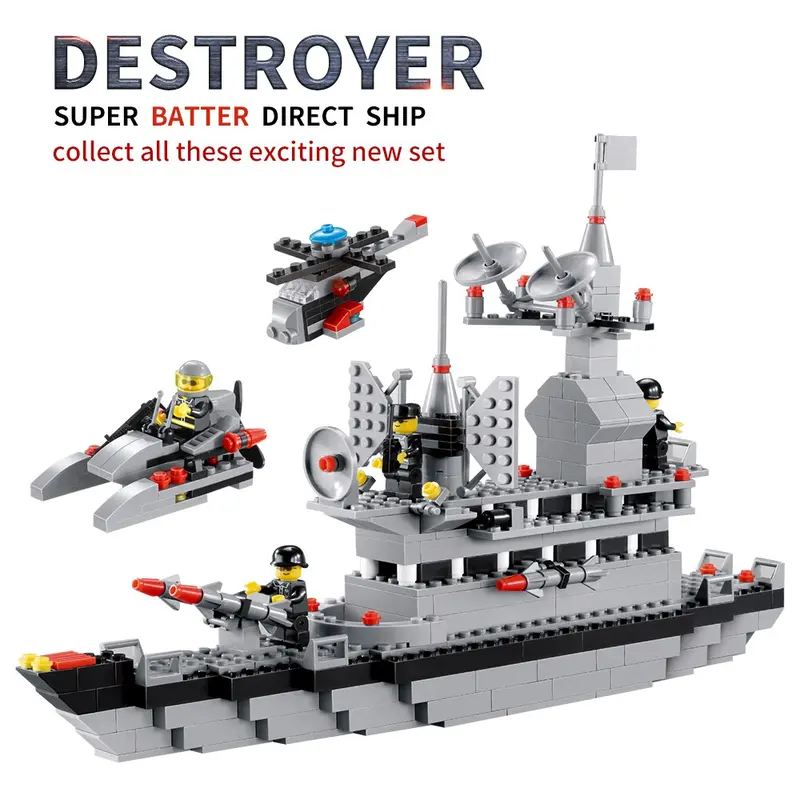 480Pcs Super Battle Direct Ship Blocks Set Warship Model Military Building Blocks For Children 1