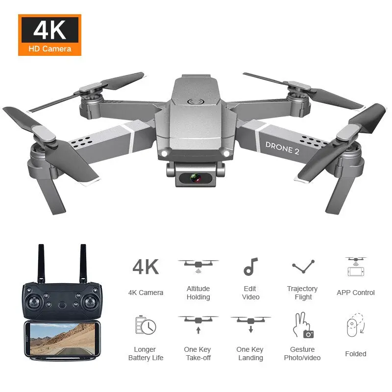 4K Drone Camera Hd Altitude Rc Helicopter Follow Me E68 Wifi Fpv Drones Eachine Foldable Quadcopter Hubsan Zino Pro 1