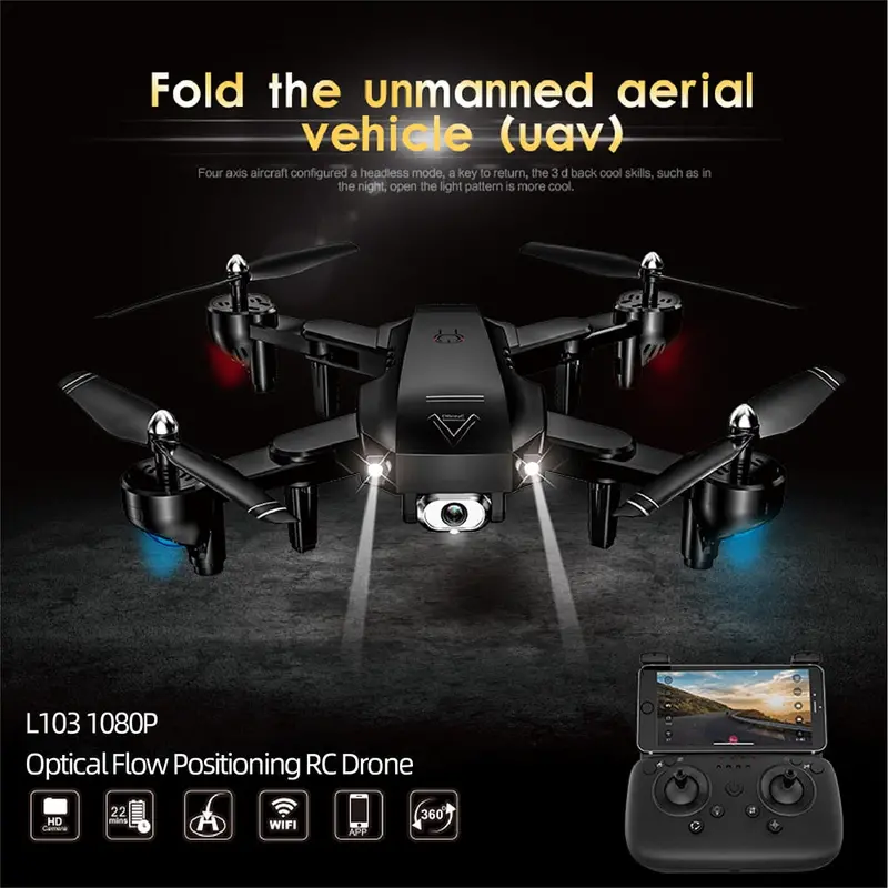 4K L103 Rc Helicopters Camera Wifi Fpv Drone Gps Drone Altitude Hold 2.4G Optical Flow Position Drone Camera Rc Toys For Kid 1
