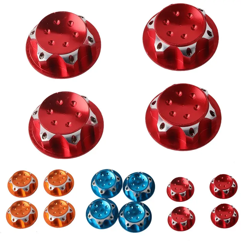 4Pc Aluminium Wheel Hub Cover Antidust Cover 17Mm Hex Nut For Rc 1:8 Model Car I 1