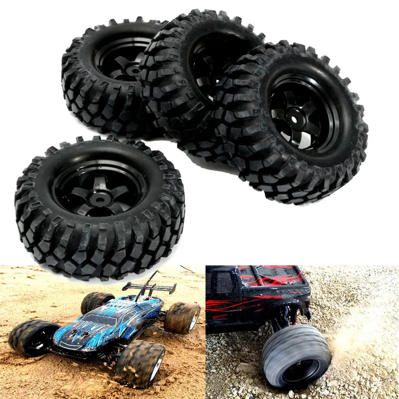 4Pcs 1/10 12Mm Off-Road Vehicle Tyre Tires Rims Wheel Complete Remote Control Car Part 1