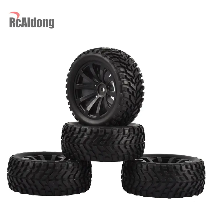 4Pcs 1/10 Rc Rally Car Grain Rubber Tires Off-Road Tires And Wheels For Traxxas Tamiya Hsp Hpi Kyosho Rc On Road Car 1